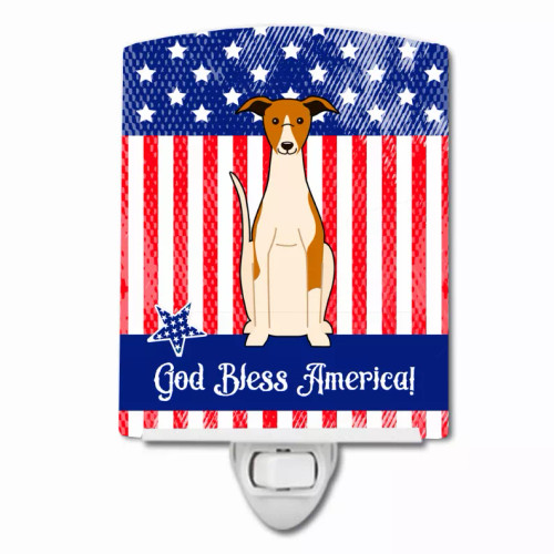 American Flag Design with Dog Ceramic Night Light - S000213B001695P099620V000