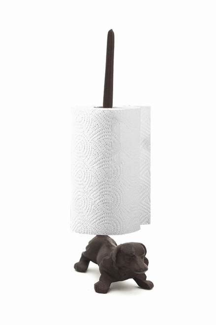 Retro Cast Iron Dog Paper Holder - Decorative Free Standing Paper Holder - Antique Brown Retro Cast Iron Dog Paper Holder - Decorative Free Standing Paper Holder - Antique Brown