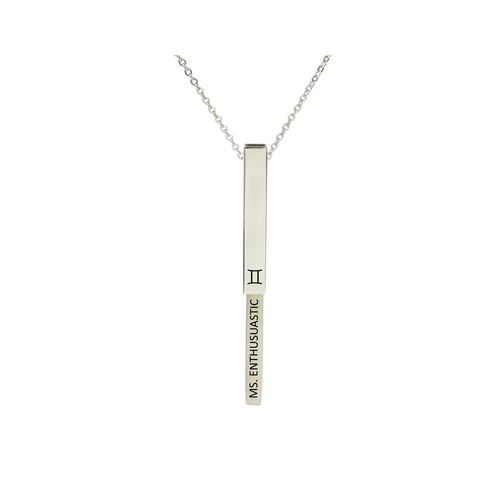 Keep It A Secret Zodiac Bar Necklace By Pink Box - PinkBox-25-5799