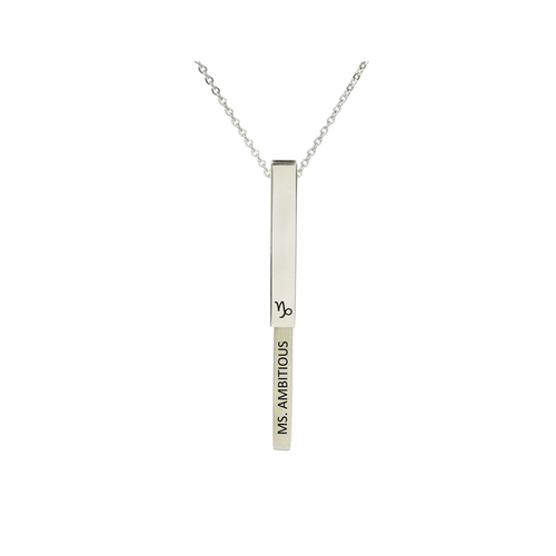 Keep It A Secret Zodiac Bar Necklace By Pink Box - PinkBox-25-5798