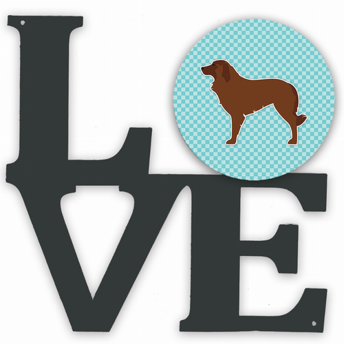Checkerboard Dog Profile Metal Wall Artwork LOVE - BB3731WALV
