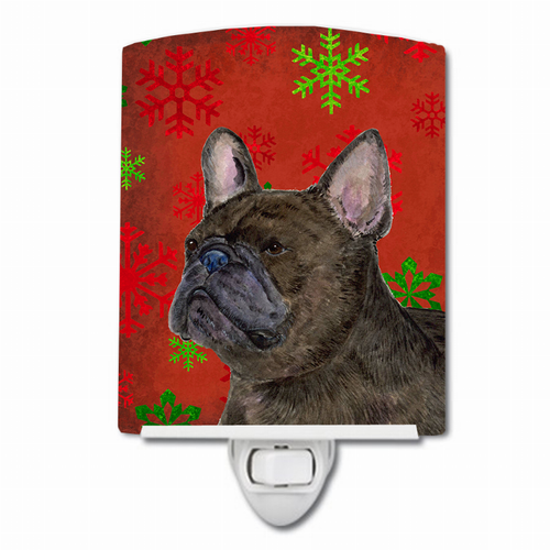 Snowflakes Holiday Dog Art Ceramic Night Light - SS4726CNL