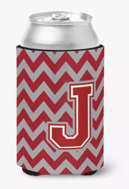 Monogram Letter Chevron Can or Bottle Hugger - CJ1049-JCC