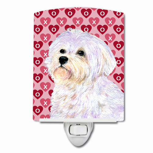Hearts Love and Valentine's Day Dog Art Ceramic Night Light - SS4481CNL