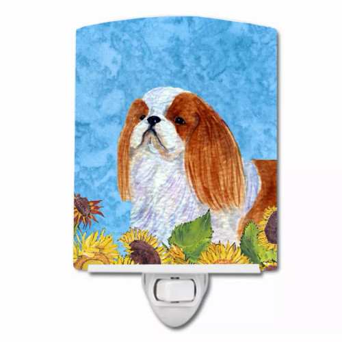 Dog in Summer Flowers Ceramic Night Light - S000213B001695P104655V000