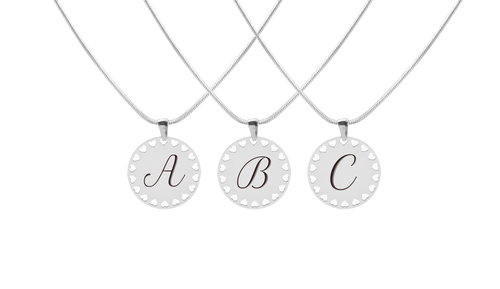 Hearts Initial Necklace By Pink Box - PinkBox5-01839