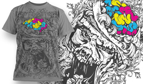 Scary Character/Brain EPS Premium T-Shirt