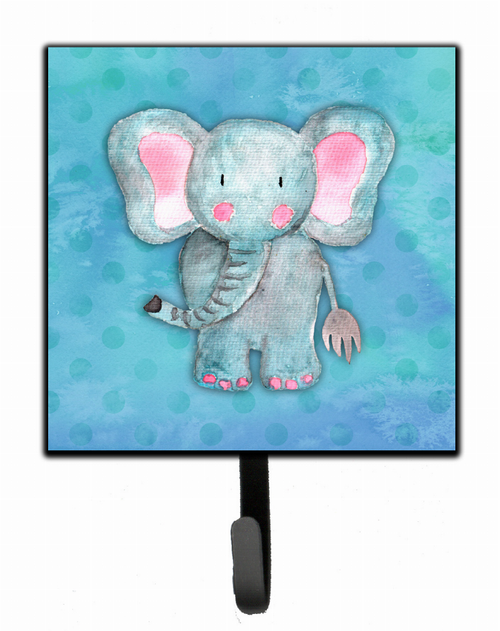Blue Elepant Watercolor Cartoon Art Themed Watercolor Leash or Key Holder