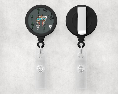Western Headdress  1" Retractable Badge Reel