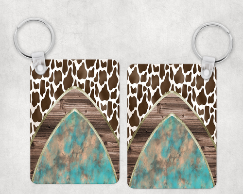 Western Cow Print Keychain