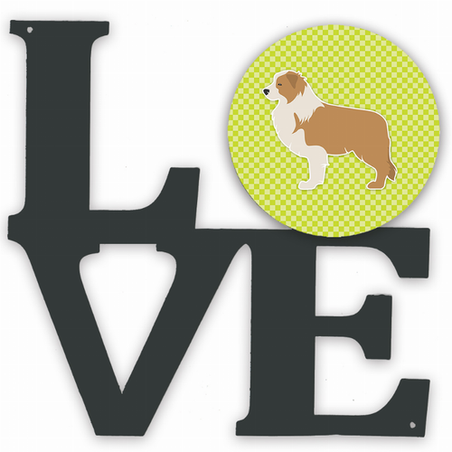 Checkerboard Dog Profile Metal Wall Artwork LOVE - BB3822WALV