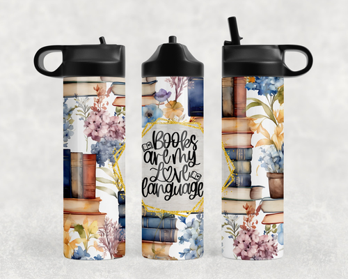 Books are my love language Steel Water Bottle
