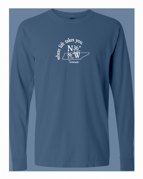 US State Coordinate Unisex Long Sleeve T-shirt -Where Life Takes You (S-V) - S001839B002277P000007V307