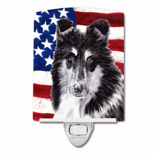 Dog with American Flag USA Ceramic Night Light - S000213B001695P103473V000