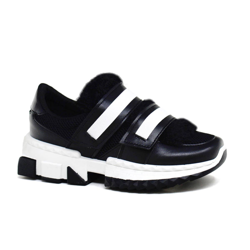 YOKI KRACE-37 Women's Slip On Sneaker With Double Straps - KRACE-37-BKA