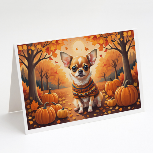 Chihuahua Fall Greeting Cards Pack of 8
