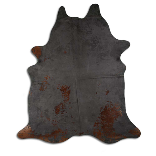 ACID WASHED HAIR ON COWHIDE DISTRESSED GREY
