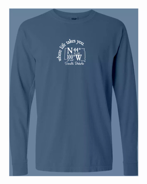 US State Coordinate Unisex Long Sleeve T-shirt -Where Life Takes You (S-V) - S001839B002277P000007V180