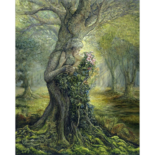 Dryad And The Tree Spirit by Josephine Wall, Canvas Art