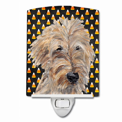 Candy Corn Halloween Dog Art Portrait Ceramic Night Light - SC9535CNL