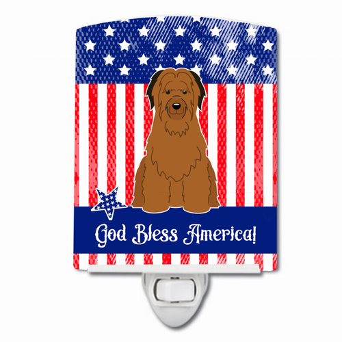 American Flag Design with Dog Ceramic Night Light - BB3077CNL