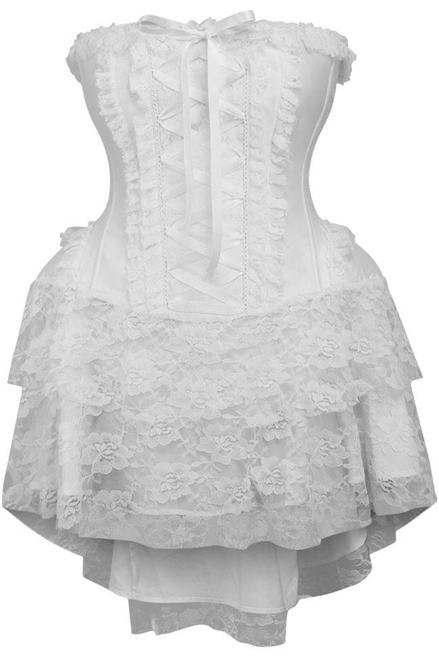 Top Drawer Steel Boned Strapless White Lace Victorian Corset Dress - S002060B002447P001212V002