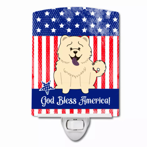 American Flag Design with Dog Ceramic Night Light - S000213B001695P099661V000