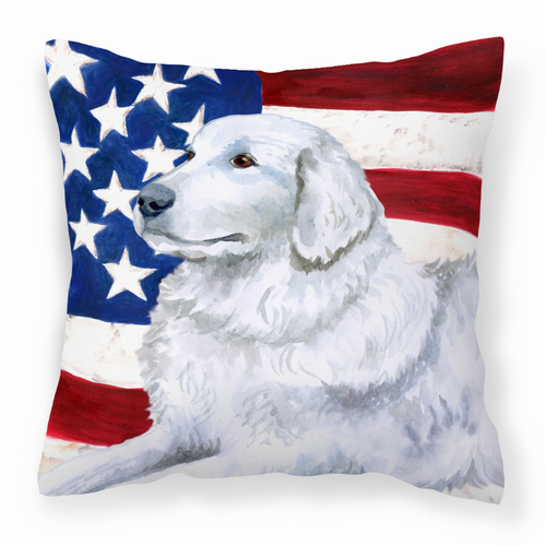 USA Design with Dog Fabric Decorative Pillow - BB9675PW1414