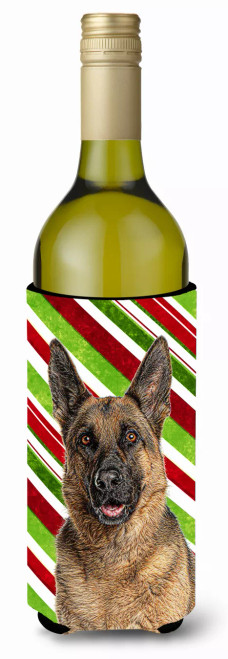 Candy Cane Holiday Christmas Design with Dog Wine Bottle Hugger - S000213B001695P042620V000