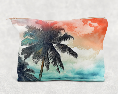 Beach Printed Canvas Zipper Bag