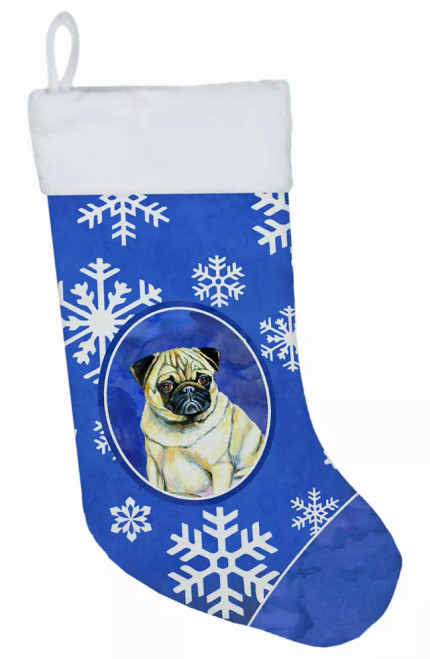 Dog and Winter Snowflakes Christmas Stocking - S000213B001695P118009V034
