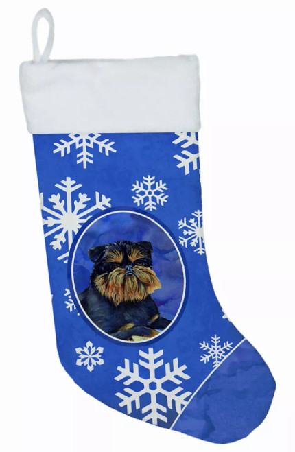 Dog and Winter Snowflakes Christmas Stocking - S000213B001695P118009V035