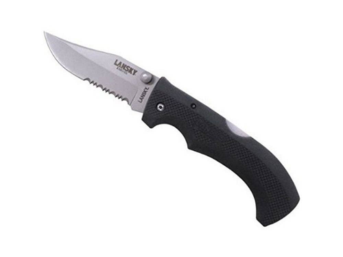 Lansky Easy Grip Knife + Nylon Sheath Ambidextrous Lockback Design Ambidextrous Lockback Design