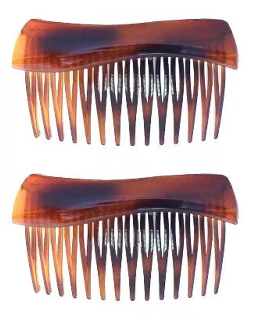 Wave Top Tortoise Shell Side Hair Comb (pair) - 321-2-04