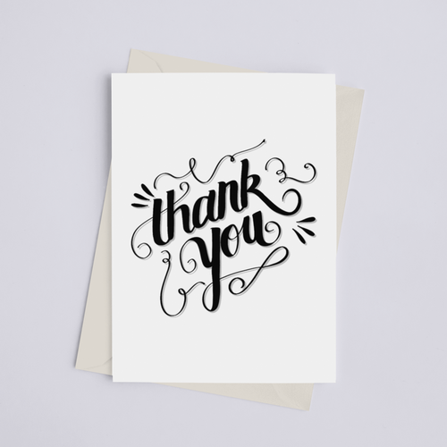 Thank You Black & White - Greeting Card - 149901619