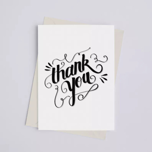 Thank You Black & White - Greeting Card - 149901617