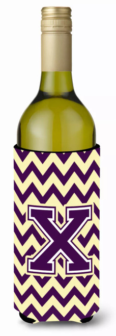 Monogram Letter Chevron Wine Bottle Hugger - CJ1058-XLITERK
