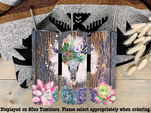 Succulent Skull Steel Tumbler