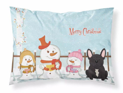 Merry Christmas Carolers Dog Fabric Standard Pillowcase - BB2340PILLOWCASE