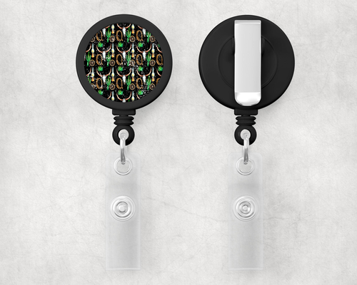 Bull Skulls  1" Retractable Badge Reel