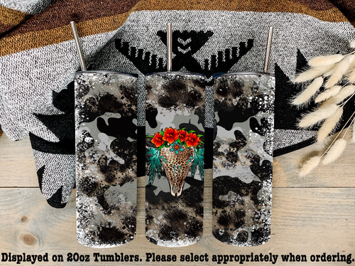 Leopard Skull Steel Tumbler