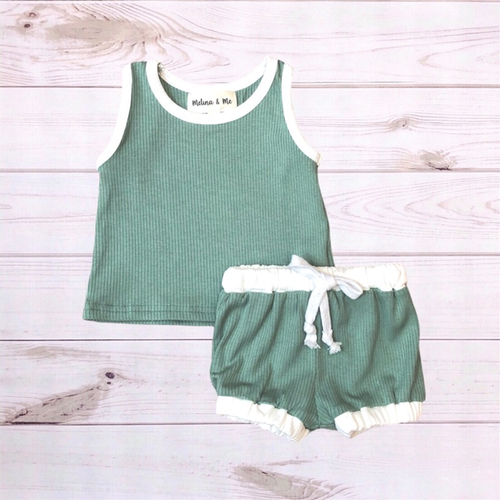 Retro Ribbed Outfit (Sage) - B003153P001035V000