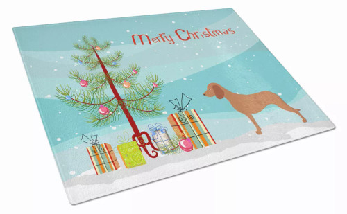 Christmas Dog Print Glass Cutting Board Large - S000213B001695P022170V013