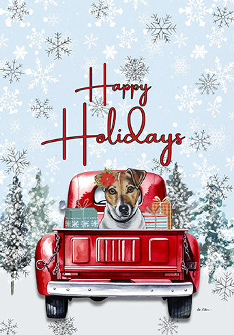 Jack Russell - Hippie Hound Studio Best of Breed Holiday House and Garden Flag