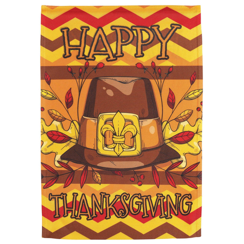Happy Thanksgiving Fleur De Lis Flag