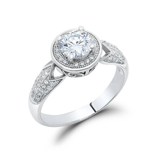 Micro Pave Engagement Ring - XR-0113
