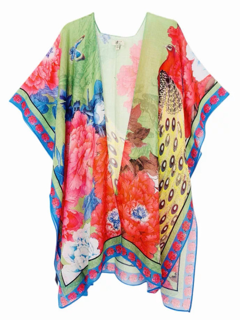 Peacock & Peony Kimono
