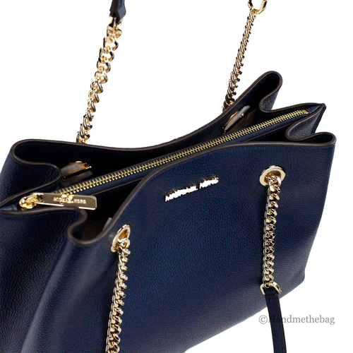 Michael Kors Teagen Large Navy Leather Long Drop Satchel Michael Kors Teagen Large Navy Leather Long Drop Satchel