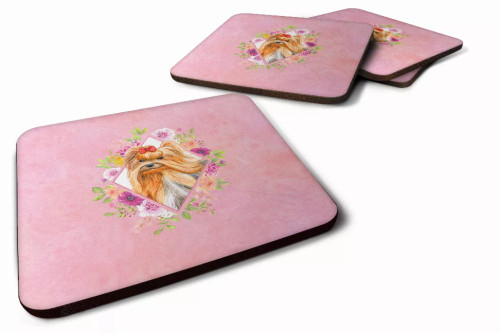 Flowers Design with Dog Foam Coaster Set of 4 - S000213B001695P003236V000