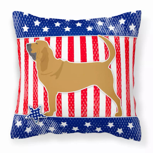 USA Patriotic With Dog Fabric Decorative Pillow - BB3284PW1818